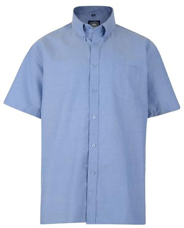 Kam Men's Short Sleeve Shirts Plus Size Half Shirt with Pocket Casual Big & Tall Shirt for Men, Denim Colour, Size- 5XL