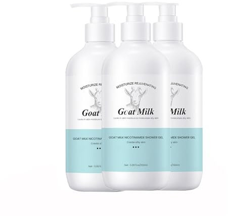 Generic Goat Milk Nicotinamide Shower Gel, Goat'S Milk Body Wash,Whitening Milk Body Wash,Milk Nicotinamide Moisturizing Whitening Deep Clean Skin Exfoliate, Mild And Refreshing (3PC)