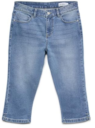 VERO MODA Damen Denim Capri Shorts Slim Fit Jeans, gekürzte Sommerhose