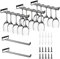 YAYODS 5 Pièces 30cm Porte Verres Suspendu Noir - Rangement Verre a Pied Métal - Support Verre a Pied Suspendu - Porte Verre Suspendu - Accroche Verre a Pied Suspendu - Porte-Verres Pour Armoire, Bar