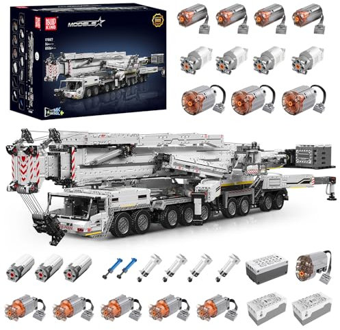 Mould King Technik Kran Bausteine für APP RC Liebherr LTM 11200 Raupenkran MOC Schwerlastkran LKW Technologie Kran Klemmbausteine Bausatz (8506 Teile)