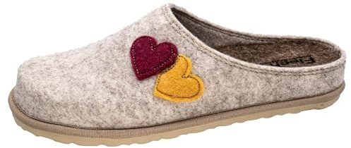 Fischer Damen Hausschuh Herzapplikation Filz Pantoffel lose Einlagen 645006