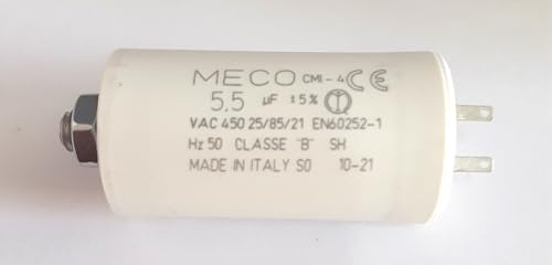 Kondensator MECO 5,5uF mit 2,8mm Stecker und Schraube, Entstörkondensator