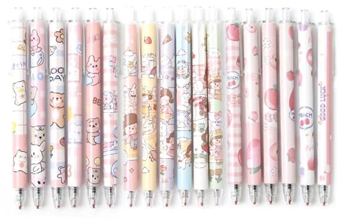 18 Stück Süße Kawaii-Stifte, Niedliche Kugelschreiber, Lustige gelstift