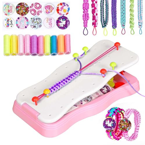 Freundschaftsarmbänder Selber Machen, DIY Armbänder Friendship Bracelet Kit, Basteln Mädchen Alter 8-12 Jahre Webrahmen Knüpfstern Geschenke für Kinder im Alter von 8-12 Jahren
