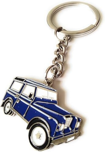 GBJUK Blauer Schlüsselanhänger im Landrover-Stil, 10 x 10 cm, Emaille, blau, One size