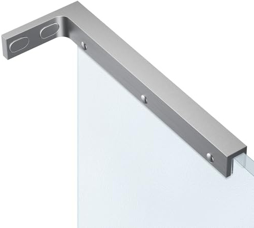 Support de serrage fixe robuste pour portes de douche sans cadre, barre de stabilisation fiable en acier inoxydable 304 pour panneaux de verre de 8 à 12 mm, installation sans perçage, finition brossée