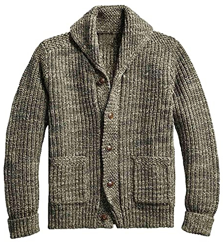 Cardigan lavorato a maglia da uomo, maglione in lana a maniche lunghe, cardigan invernale spesso, lavorato a maglia grossa, cappotto lavorato a maglia casual giacca in maglia autunno inverno caldo