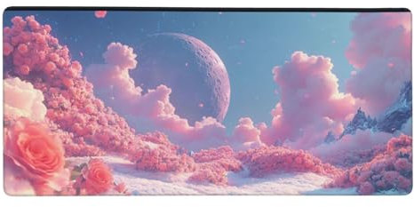 Mouse Mat Dream,Flowers Large Mouse Pad XXL 900x300x3 mm, Gaming Mouse Pad Stitched Edges, Deskmat with Non-Slip Rubber Base, Waterproof & Durable Mouse and Keyboard Mat for Gaming, Office, Home-X1442