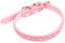 BESPORTBLE Adjustable Pink Rhinestone PU PET Collar for Dogs and Cats Size S Single Row Crystal Decoration Safety Collar for Puppies and Small Pets