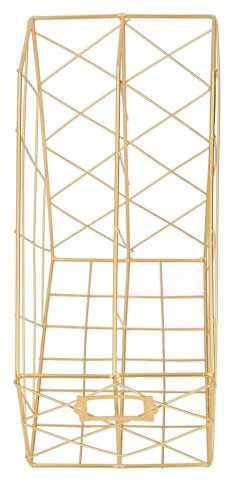 Zeitschriftenhalter, stehsammler 2 Fächer, Platzsparender Zeitschriftensammler Metall Buchstütze für Dokumentenordner 16 x 24 x 29 cm (2 Fächer Gold)