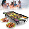 TEOV Electric Table Top Grill Smokeless Teppanyaki Grill 48x27cm Non-Stick with 5 Adjustable Temperature, Portable Electric Grill Plate for Party Camping Festival BBQ