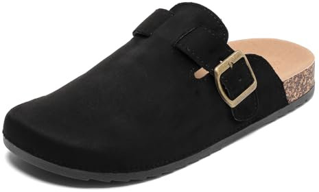 Jifenkla Mules et Sabots Homme Femme avec Liège Boucle Réglable Semelles Chaussures de Jardin Confortable d'Intérieur Extérieur 35-45