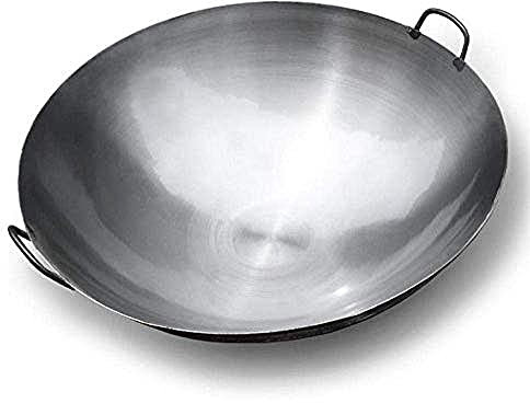 Wok, Chef del Hotel Special Big Wok, Home Binaural Big Iron Pot, Freing de Hierro cocido Vintage, Utensilios de Cocina de Cocina, Usado en hoteles, Estufas de gas-36 cm