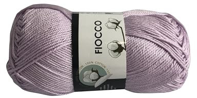 COTONE FIOCCO, JOLLY MERCERIA, FILATI ITALIANI, 100% COTONE. 50G - 125M, PER UNCINETTO E MAGLIERIA (LILLA CHIARO 7418)