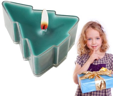 Scented Christmas Tea Light Candles - Handmade Tree-Shaped Wax Candles, Holiday Decorative Candles | Aromatherapy Candles for Bedroom and Living Room, Festive Ornamental Candles for Home Interior, g