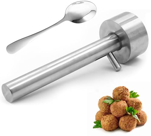 yeeplant Cuchara de albóndigas y falafel con cuchara puntiaguda, acero inoxidable, antiadherente, fácil limpieza
