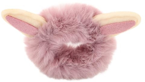 WEKADRIN Flauschiges Haargummi Mit Bommel Mädchen Haaraccessoire Aus Kunstpelz Waldthema Herbst Winter Vielseitig Tragbar