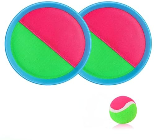 Juego al Aire Libre - Juego de Lanzar y Atrapar con Palas y Pelota, 2 Palas y 1 Pelota, Impermeable - Juegos de Piscina, Playa y Jardín
