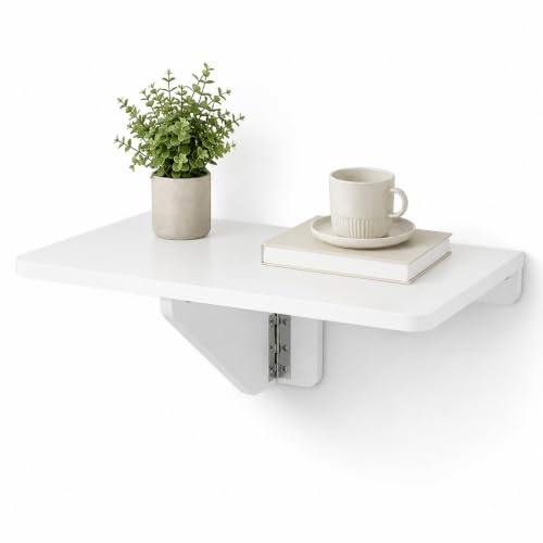PURELLEL Väggmonterat Fällbart Bord 60x40 cm Vitt, Väggmonterat Fällbart Bord