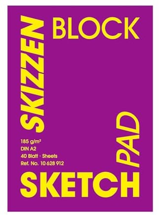 Hahnemühle Skizzenblock Velvet, feinkörnig, DIN A2, 185g/m², 40 Blatt