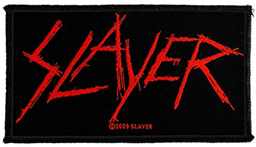 SLAYER Aufnäher SCRATCHED LOGO Patch gewebt 10 x 6 cm