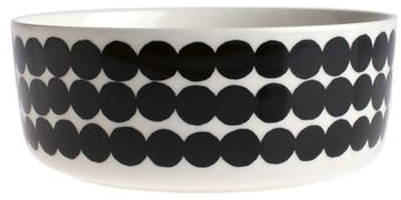 Marimekko - Oiva/Siirtolapuutarha - Räsymatto - Schüssel - Weiß/Schwarz - Ø20xH8cm - 1,5 L