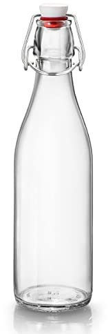 Bormioli Rocco Giara Bouteille avec Bouchon, 0,5 L, Verre, Transparent, 6,5 x 6,5 x 27 cm