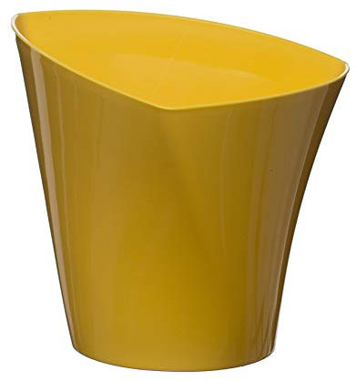 Home Garden Ornaments Yellow Plant Pots Indoor 15cm Diameter – Twisted Shape Plastic Plant Pot Outdoor – Durable Flower Pots Outside – Decorative Flower Pot (15 cm, Yellow)