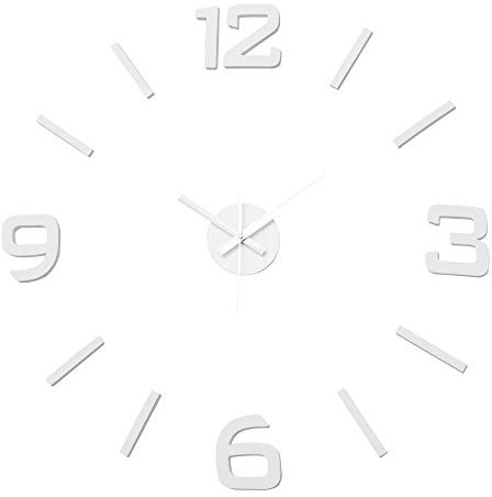LOLAhome Reloj de Pared Adhesivo Moderno Blanco de 60 cm con números para salón y Cocina