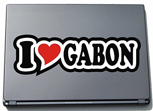 I Love Heart autocollant Decal Stickers ordinateur portable skin 297 mm I Love Gabon