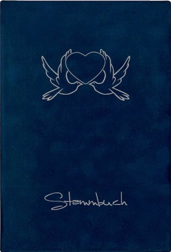 Stammbuch Tauben, blau, Velours, Prägung Silber, Stammbuchformat, Lebenspartnerschaftsbuch (61115-0006)