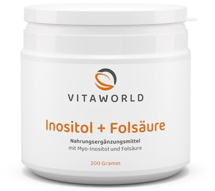 3er Pack Vita World Inositol + Folsäure 600g Pulver Apotheker-Herstellung Myo-Inositol