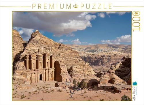 CALVENDO Puzzle Kloster Ad oder Ed-Deir der nabataeische Ruinenstadt Petra in Felsenlandschaft | 1000 Teile Lege-Größe 64 x 48 cm Foto-Puzzle für glückliche Stunden