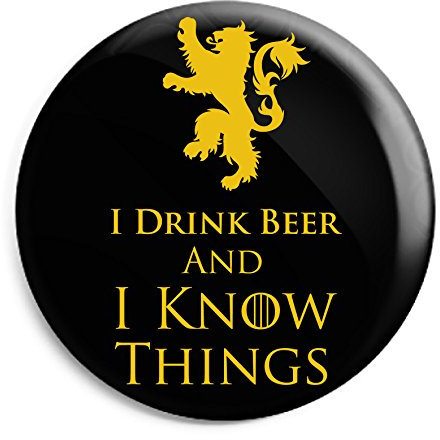 Funky Gifts I Drink Beer and I Know Things 25mm Fridge Magnet