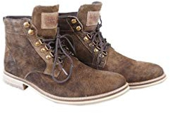 Krüger Herren Trachtenstiefel Wilderness 9560‑7 in Braun | Trachtenschuh aus Echtleder | Robuste Stiefelette mit Profilsohle | Ideal zur Lederhose & Oktoberfest