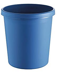 Helit H6123834 - Papierkorb „the german“, 18 Liter, blau, mit umlaufendem Griffrand, aus Kunststoff, 6 Stück
