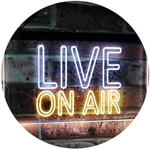 On Air Live Recording Studio Video Room Dual Color LED Barlicht Neonlicht Lichtwerbung Neon Sign Weiß & Gelb 600 x 400mm st6s64-i3064-wy