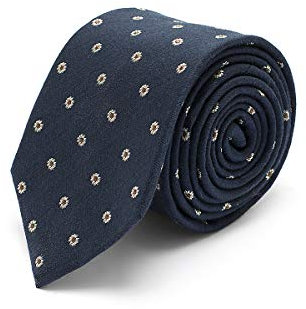 Brera67: elegante blaue mit Blumen Krawatte aus Seide und Wolle 148 x 8 | Krawatten für Herren | Krawatte Jungen | Accessoires Männer für Jacke und Anzug