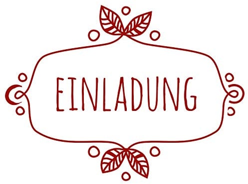 Stemplino Orig Maxi Stempel XL 16 - Einladung - Für Karten und selbstgemachtes DIY - hochwertiger Holzstempel 78x46 mm rund - auch schön als Geschenk