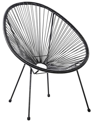 Lustiger Gartenstuhl Spaghetti Stil Rattan schwarz Acapulco
