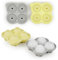 Blumtal Silikon Eiskugelform 2x4er XXL - Eiswürfel Rund Ø 5 cm - Runde Eiswürfelform 2x - BPA freie Silikonform Eiswürfel groß&rund - Ice Ball Maker - Eiskugelformer 2x - Ultimate Grey und Yellow