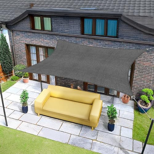 Sunnylaxx 4x5m Rectangular Toldo Vela de Sombra, Grafito Toldos Exterior Terraza Protección Rayos UV para Exteriores, Pergola, Jardín,Terrazas