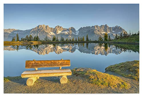 artboxONE Poster 90x60 cm Natur Lieblingsplatzl Wilder Kaiser - Bild österreich astberg astbergsee