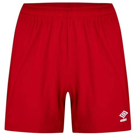 Umbro Club Logo Shorts, Elasticated Waistline, Inner Drawcord, Vermillion, S