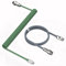 MAMBASNAKE C01 Spiral Tastaturkabel, Pro Custom Coiled USB C Kabel für Mechanische Tastatur, Typ C auf USB-A Kabel mit Abnehmbarem Metall Luftfahrtstecker, TPU Kabel für Gaming Tastatur-Grün/Grau