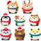 Aoriher 8 Stück Mini Plüschtiere Stofftiere 3,15 Zoll Weihnachten Kuscheltiere Ornamente Große Bunte Waldtier Schlüsselanhänger Deko für Weihnachten Urlaub Babyparty Partyzubehör (Mütze und Schal)
