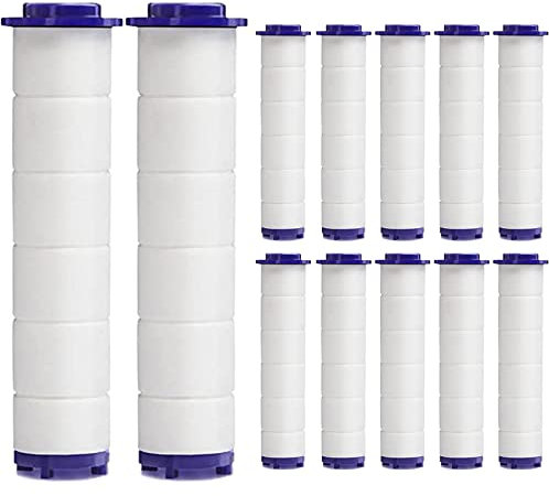 High Pressure Handheld Turbo Fan Shower Head PP-Cotton Filter Cartridge,3.7in Detachable Propeller Hydro Jet Shower Head Filter,set of 12