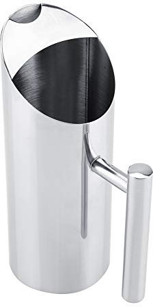 Wakects Jarra de agua de acero inoxidable con protector de hielo, 1 L, 1,5 L, 2 L, con asa para beber en frío, hogar, hotel, servidor (1,5 L)