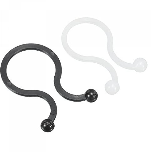sourcing map U Shape Twist Lock Cable Wire Ties Dia 14.2mm White and Dia 18mm Black for Wire Management 50 Set